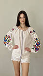 Вишиванка жіноча натуральний білий льон розмір від XS S M L XL, фото 4