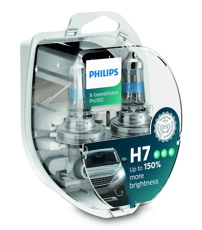 Комплект галогенових ламп PHILIPS 12972XVPS2 H7 55W 12V X-tremeVision Pro150 +150%