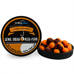 Бойли вафтерс Crazy Carp Devil Squid & Acid Pear Hybrid Wafters 10 mm 12
