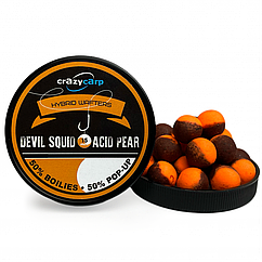 Бойли вафтерс Crazy Carp Devil Squid & Acid Pear Hybrid Wafters 10 mm 15