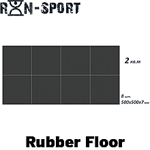 Гумове покриття для тренажерного залу гумові плитки RN Sport Rubber Floor 500 x 500 x 7 мм (8 шт.)