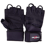 Рукавички для фітнесу та силових тренувань Zelart SB-161086 Чорний (S-2ХL), фото 8