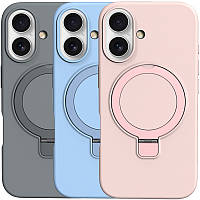 Чохол Silicone Case Full Protective NO LOGO with Ring для Apple iPhone 16 (6.1")