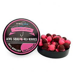 Бойлы вафтерс Crazy Carp Devil Squid & Red Berries Hybrid Wafters 10mm