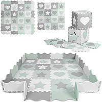 Килимок-пазл Ricokids 151x151 см 16 шт. м'ятно-сірий
