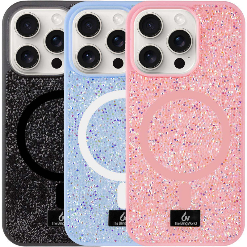 TPU чохол Bling World Rock Diamond with MagSafe для Apple iPhone 16 Pro Max (6.9")