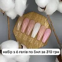 Набор из 6 гелей  на разлив(нюдовые цвета)