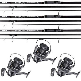 Набір для коропової риболовлі на три вудилища Fishing ROI Mirage 3.5Lb Black