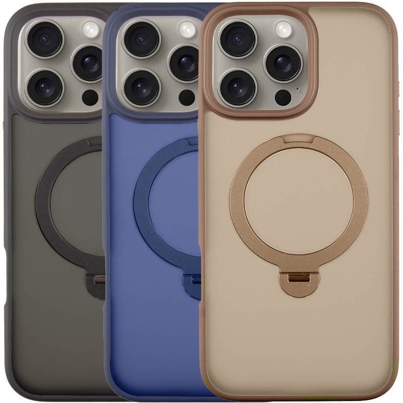 TPU+PC чохол Metal Buttons with MagSafe Colorful HQ Ring для Apple iPhone 16 Pro Max (6.9")