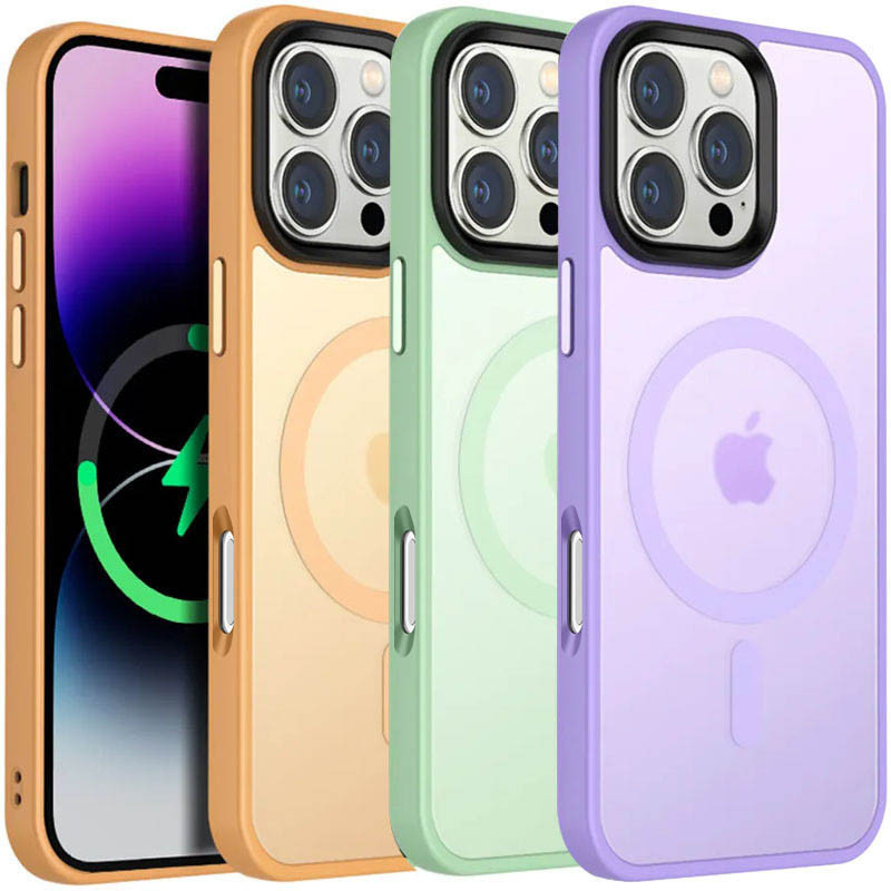 TPU+PC чохол Metal Buttons with MagSafe Colorful для Apple iPhone 16 Pro Max (6.9")