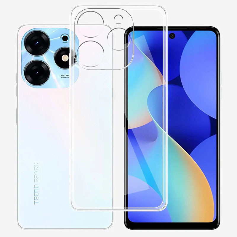 TPU чохол Epic Transparent 1,5mm Full Camera для TECNO Spark 10, фото 1