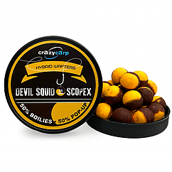 Бойли вафтерс Crazy Carp Devil Squid & Scopex Hybrid Wafters 10 mm 15