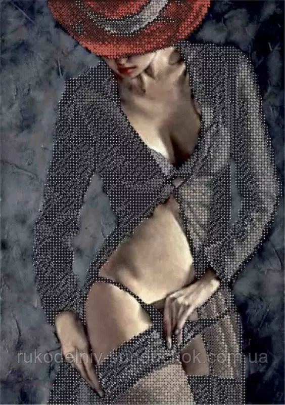 Схема для вишивання бісером ТМ Acorns Дівчина в капелюсі А4-К-669, фото 1