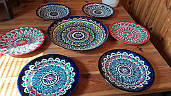 Традиційний узбекський набір посуду Ріштан  - ляган 32 см + 6 тарілок 23 см