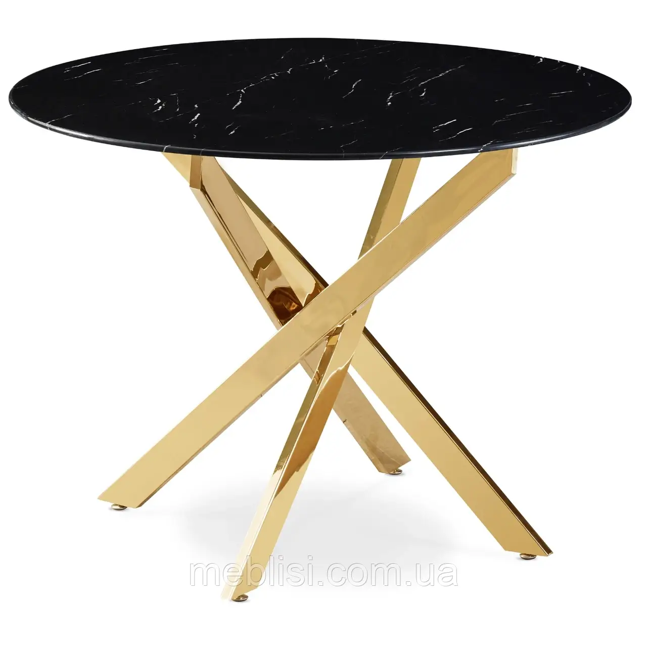 Стіл круглий обідній BALI 100 cm Чорний мармор/золотий (MEBEL ELIT) ME.BALI/CZM/ZL/S