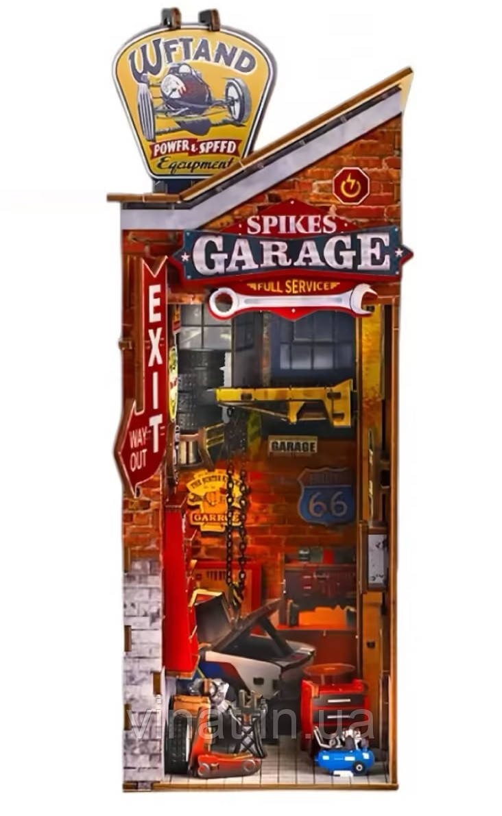 Бук Нук Ремонтна майстерня Інтер'єрний конструктор Spikes Garage DIY Book Nook Kit 68048
