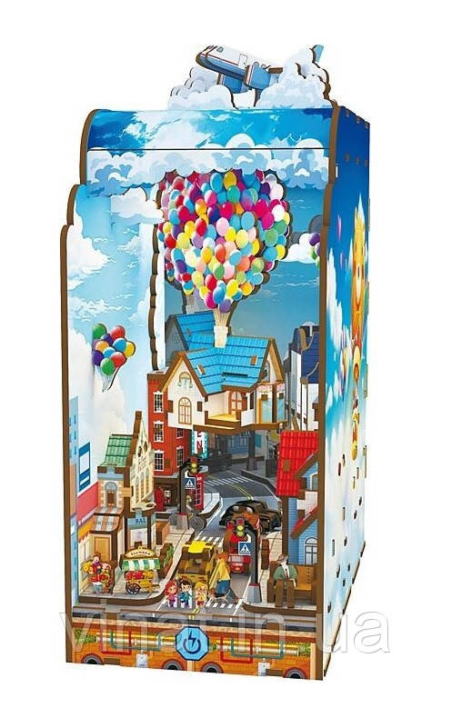 Бук Нук Мобільний Літаючий Дім Інтер'єрний конструктор Mobile Flying House DIY Book Nook Kit 68050, фото 1