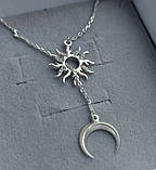 Срібне Кольє Сонце з Місяцем, фото 2