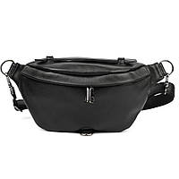 Жіноча шкіряна бананка напояхна сумка Limary Lim-061GA чорна Наппа