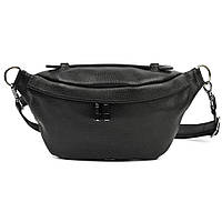 Жіноча шкіряна бананка напоєна сумка Limary Lim-061FA чорний флотар