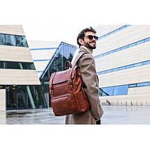 Шкіряний рюкзак — The Good Earth — Коньячно-коричневий матовий колір — Time Resistance 5232301, фото 3