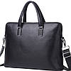 Шкіряна чоловіча ділова сумка-портфель портфель для ноутбука чорний Tiding Bag 64028, фото 6