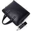 Шкіряна чоловіча ділова сумка-портфель портфель для ноутбука чорний Tiding Bag 64028, фото 7