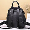 Жіночий шкіряний рюкзак міський. Модний рюкзак жіночий. Рюкзак з натуральної шкіри чорний 27735, фото 7