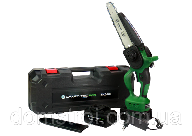 Міні-пила акумуляторна безщіткова безключова 21В 3А·ч 8" CRAFT-TEC EKS-8C (кейс, 2 АКБ, ЗУ)