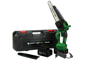 Міні-пила акумуляторна безщіткова безключова 21В 3А·ч 8" CRAFT-TEC EKS-8C (кейс, 2 АКБ, ЗУ), фото 1