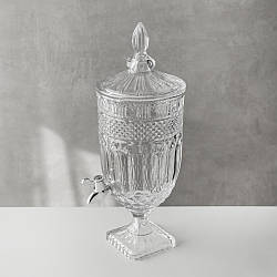 Лимонадниця скляна "Кришталева розкіш" на 5 л на квадратній ніжці