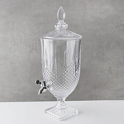 Лимонадниця скляна "Кришталева розкіш" на 5 л на квадратній ніжці