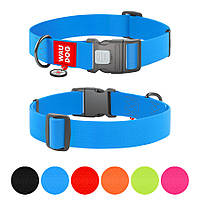 Ошейник для собак водостойкий WAUDOG Waterproof c QR паспортом, XXL, Ш 40 мм, Дл 46-70 см, голубой