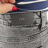 Джинси Zeo жіночі прямі труби стрейч сірі, фото 5