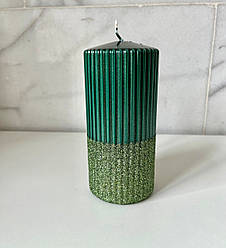 Свічка 15 х 7 cм циліндр зелена Rylen Adpal