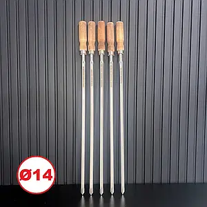 Шампур тригранний Д14 з дерев'яною ручкою (1шт.)