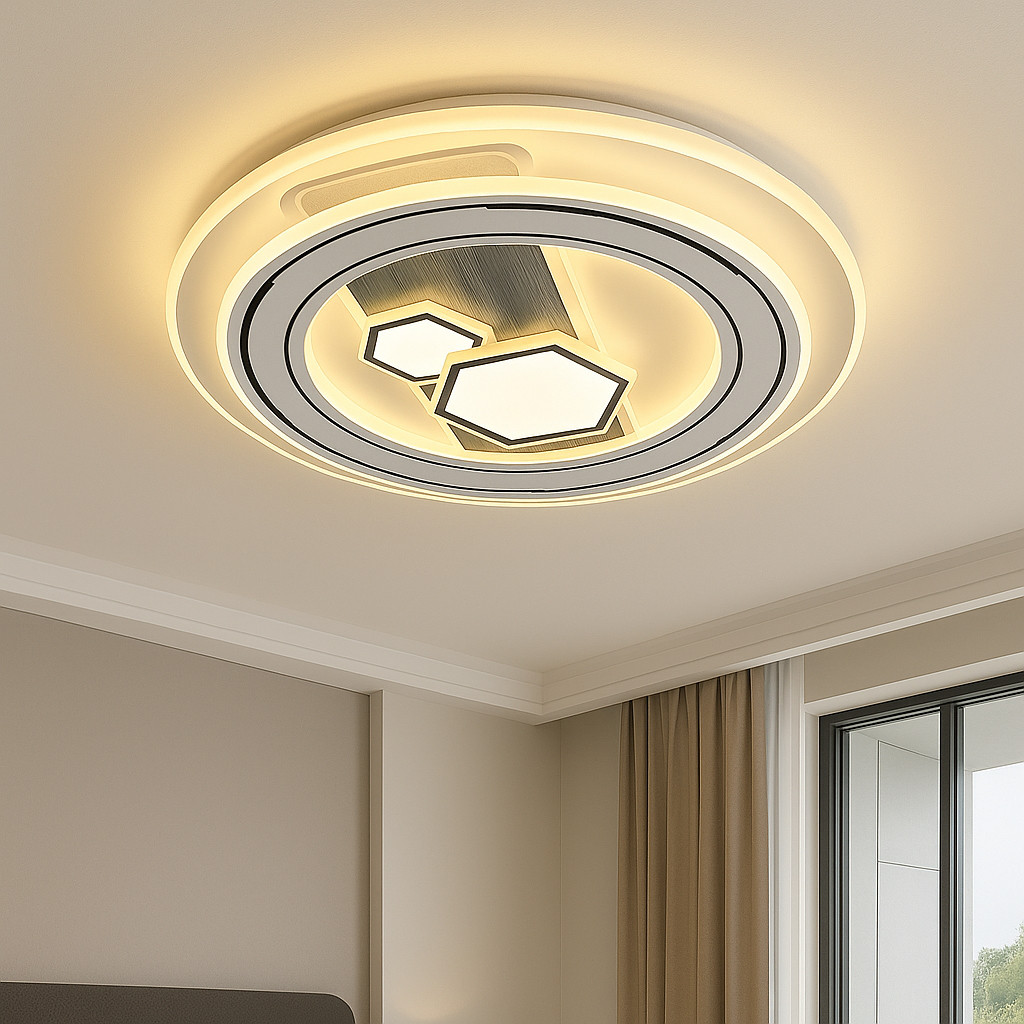 Стельова Led люстра 110 Вт з пультом до 18 м² круглої форми 9515-500R