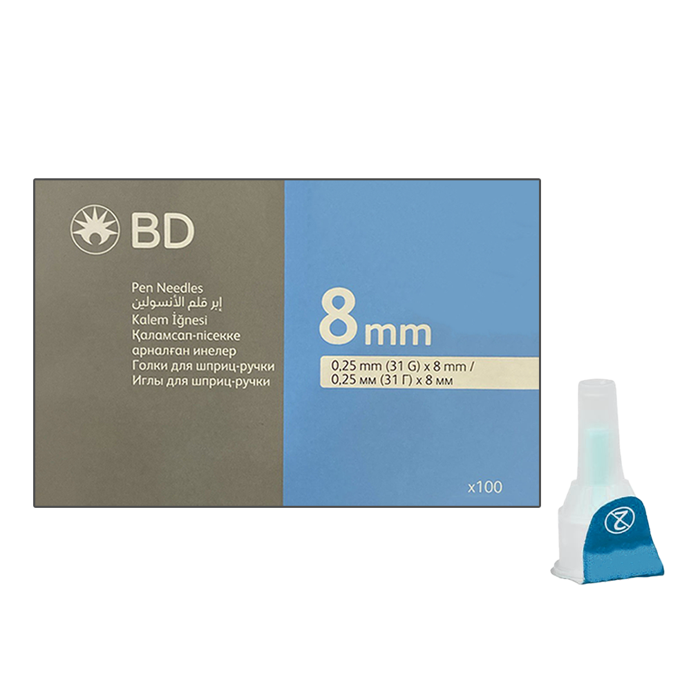 Голки для інсулінових шприців BD Micro-Fine Thin 8 мм (31G x 0,25 мм) 100 штук