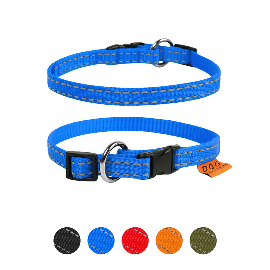Нашийник "Dog Extreme" з нейлону регульований (ш. 10мм, дов 20-30см) блакитний, фото 1