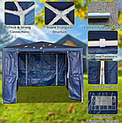 Садовий павільйон альтанка 3x3 м gazebo blue, фото 4