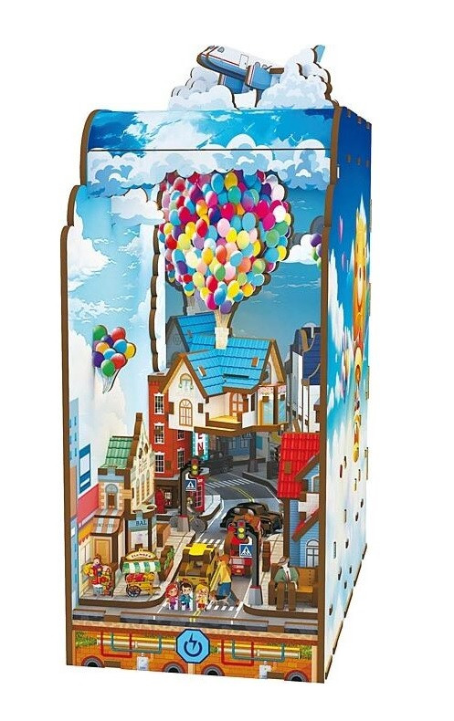 Бук Нук Мобільний Літаючий Дім Інтер'єрний конструктор Mobile Flying House DIY Book Nook Kit 68050, фото 1