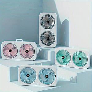 Настільний вентилятор із подвійним потоком і циркуляцією повітря | переносний USB вентилятор