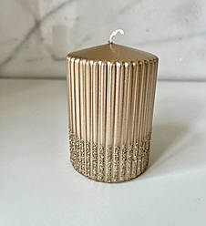 Свічка 10 х 7 cм циліндр золото Rylen Adpal