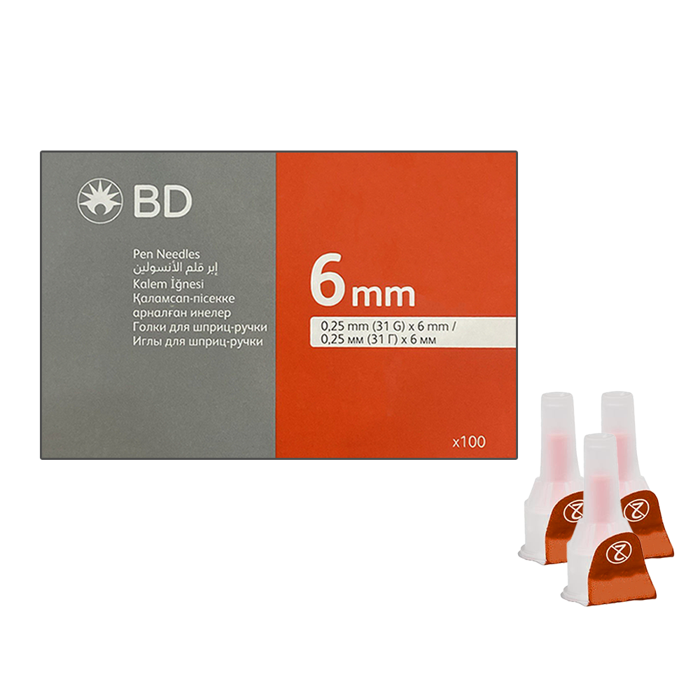 Голки для інсулінових шприців BD Micro-Fine Thin 6 мм (31G x 0,25 мм)/300 штук