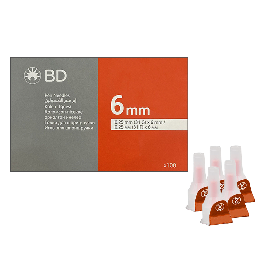 Голки для інсулінових шприців BD Micro-Fine Thin 6 мм (31G x 0,25 мм)/500 штук