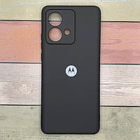 Чохол для Motorola Edge 40 Neo протиударний, мікрофібра Soft Touch, Silicone Case Full чорний