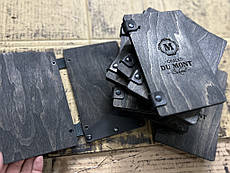 Папка чек-бук з ремінцями, рахівниця для ресторану з логотипом. Колір чорний. 2