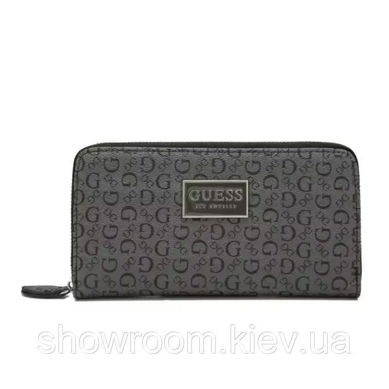 Жіночий брендовий гаманець на змійці Guess (7597) сірий, фото 1