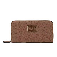 Жіночий брендовий гаманець на змійці Guess (7597) коричневий
