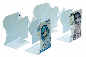 Підставка-тримач для книг металева ООПТ на 3 відділення, розсувна Дівчинка аніме